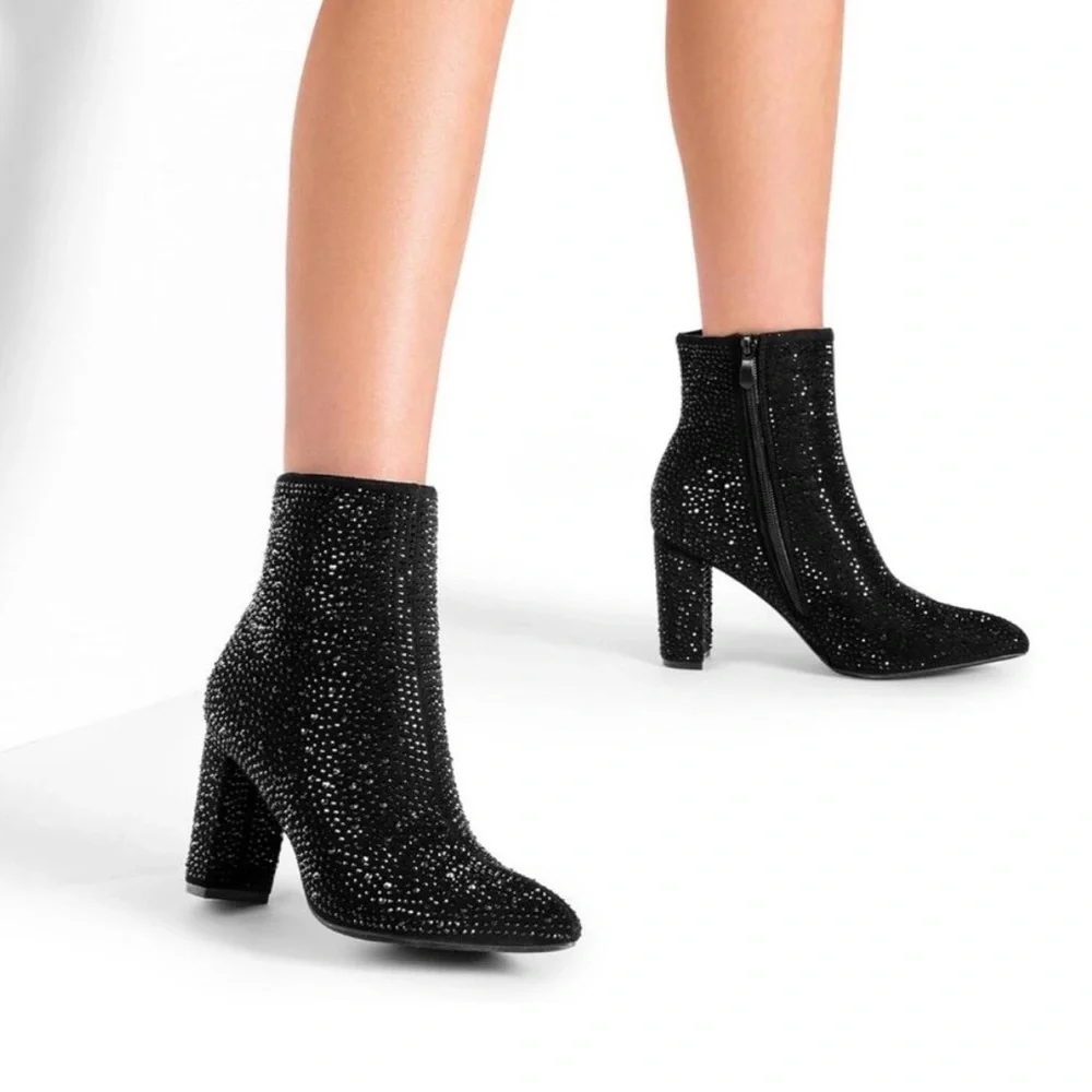 Black Rhinestone Boot - Picture 4 of 8